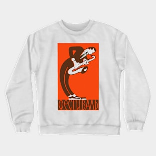 Saxophone Player ---- Retro Soviet Poster Aesthetic Crewneck Sweatshirt